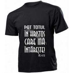 Tricou  barbati negru Pot totul in Hristos